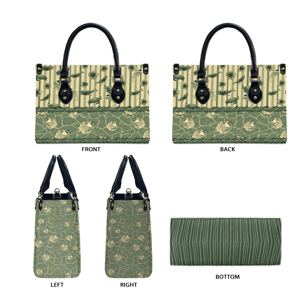 Hawaii Christmas In July Leather Bag Olive Green Mele Kalikimaka Sea Animals