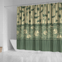 Hawaii Christmas In July Shower Curtain Olive Green Mele Kalikimaka Sea Animals
