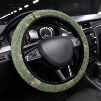 Hawaii Christmas In July Steering Wheel Cover Olive Green Mele Kalikimaka Sea Animals DT05 Universal Fit Green - Polynesian Pride