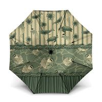 Hawaii Christmas In July Umbrella Olive Green Mele Kalikimaka Sea Animals