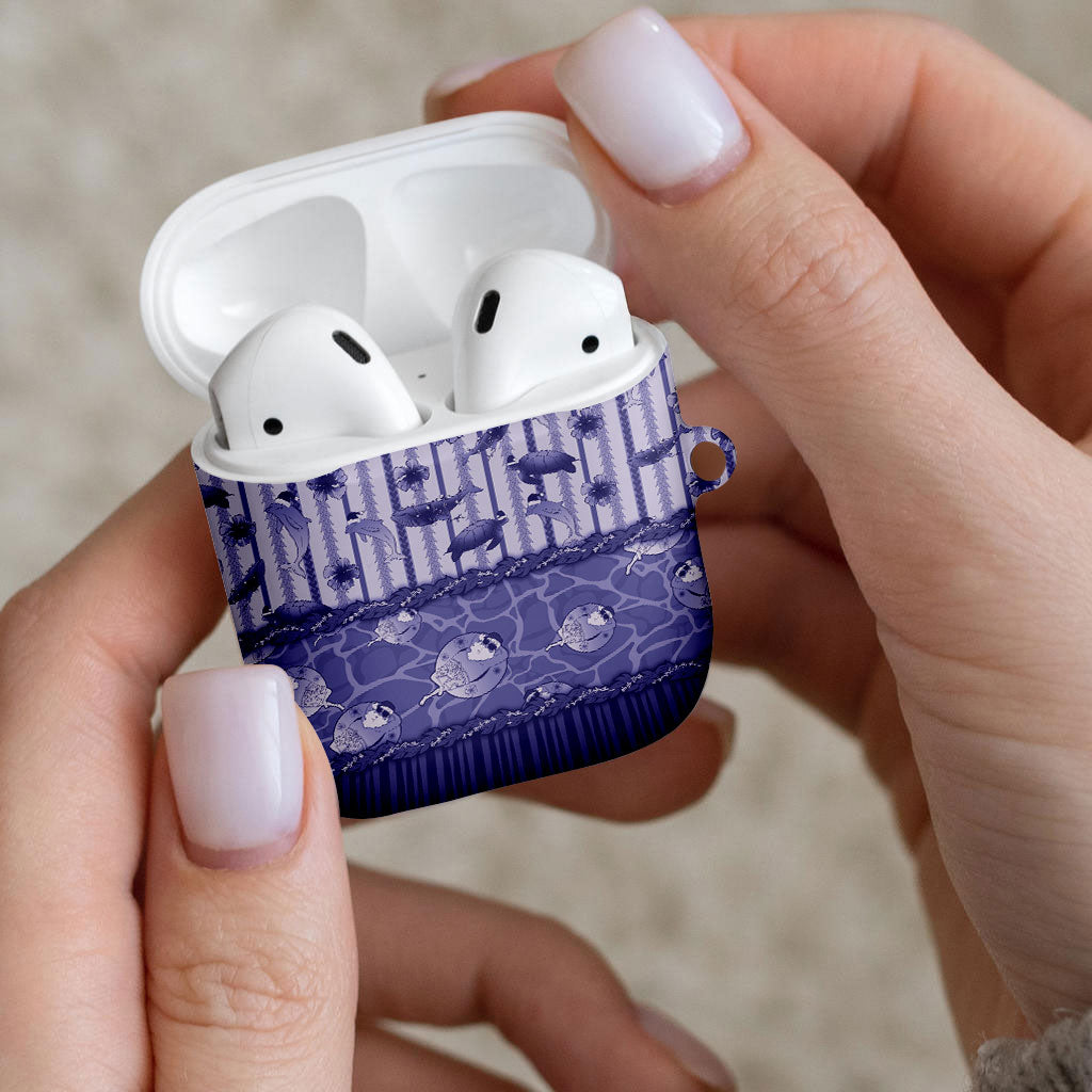 Hawaii Christmas In July AirPods Case Amethyst Purple Mele Kalikimaka Sea Animals DT05 - Polynesian Pride