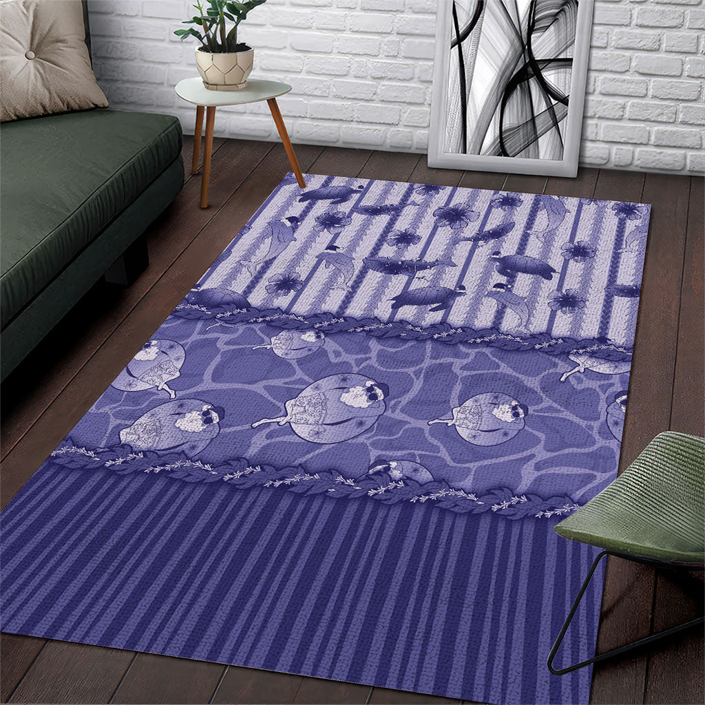 Hawaii Christmas In July Area Rug Amethyst Purple Mele Kalikimaka Sea Animals