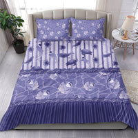 Hawaii Christmas In July Bedding Set Amethyst Purple Mele Kalikimaka Sea Animals