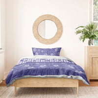 Hawaii Christmas In July Bedding Set Amethyst Purple Mele Kalikimaka Sea Animals