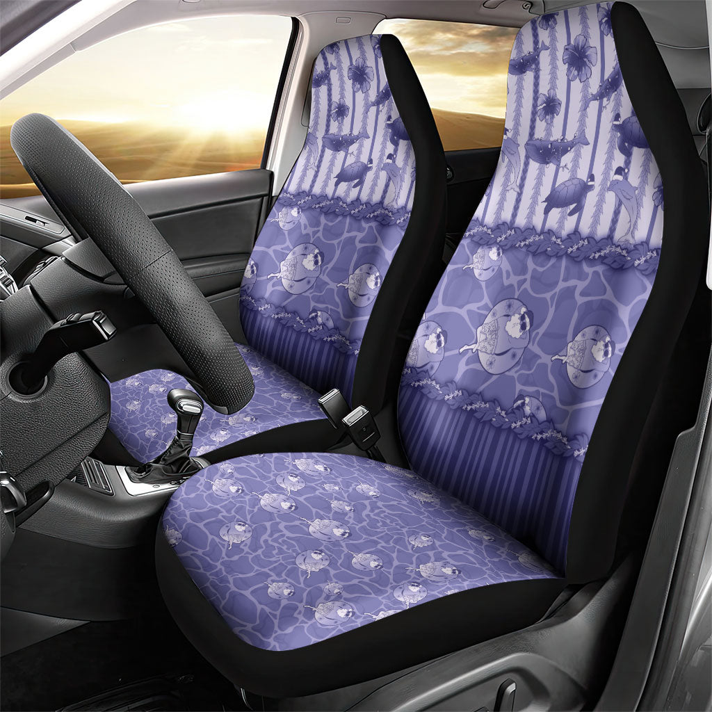 Hawaii Christmas In July Car Seat Cover Amethyst Purple Mele Kalikimaka Sea Animals DT05 - Polynesian Pride