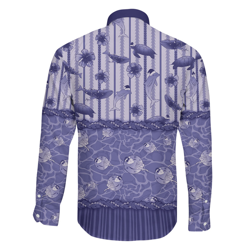 Hawaii Christmas In July Family Matching Puletasi and Hawaiian Shirt Amethyst Purple Mele Kalikimaka Sea Animals DT05 - Polynesian Pride