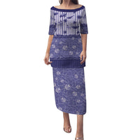 Hawaii Christmas In July Family Matching Puletasi and Hawaiian Shirt Amethyst Purple Mele Kalikimaka Sea Animals DT05 Mom's Dress Purple - Polynesian Pride