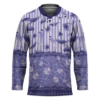 Hawaii Christmas In July Hockey Jersey Amethyst Purple Mele Kalikimaka Sea Animals DT05 Unisex Purple - Polynesian Pride