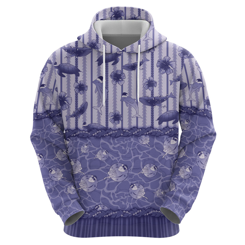 Hawaii Christmas In July Hoodie Amethyst Purple Mele Kalikimaka Sea Animals DT05 - Polynesian Pride