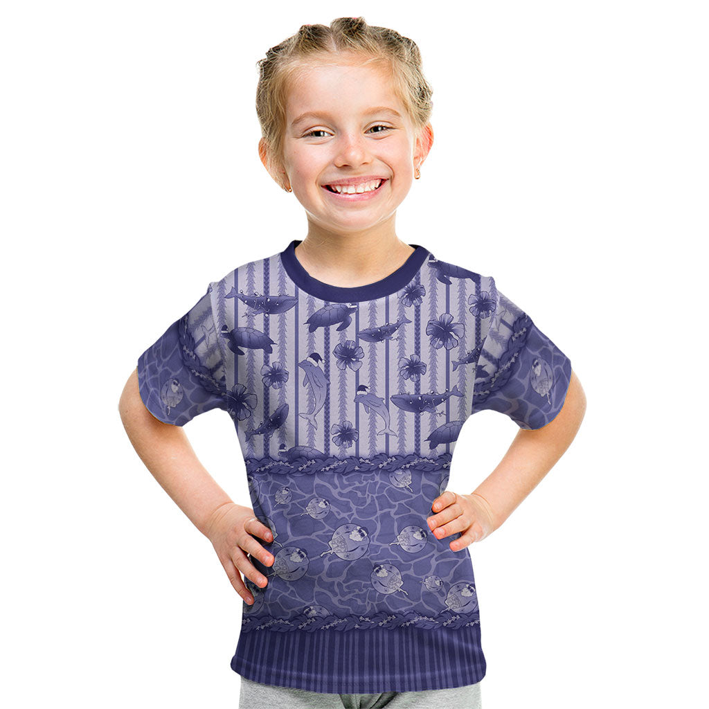 Hawaii Christmas In July Kid T Shirt Amethyst Purple Mele Kalikimaka Sea Animals DT05 Purple - Polynesian Pride