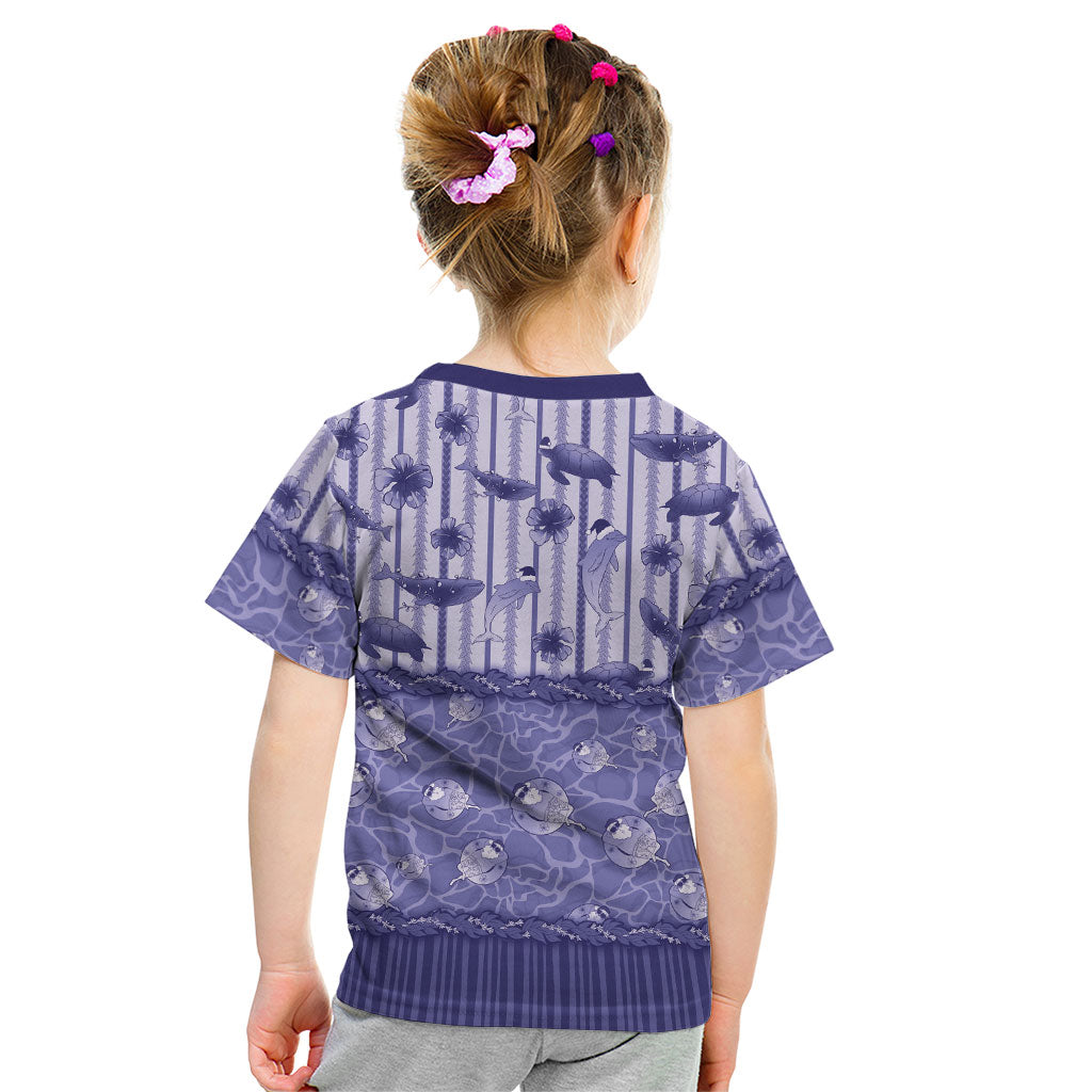 Hawaii Christmas In July Kid T Shirt Amethyst Purple Mele Kalikimaka Sea Animals DT05 - Polynesian Pride