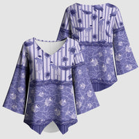Hawaii Christmas In July Kimono Sleeve Blouse Amethyst Purple Mele Kalikimaka Sea Animals DT05 - Polynesian Pride