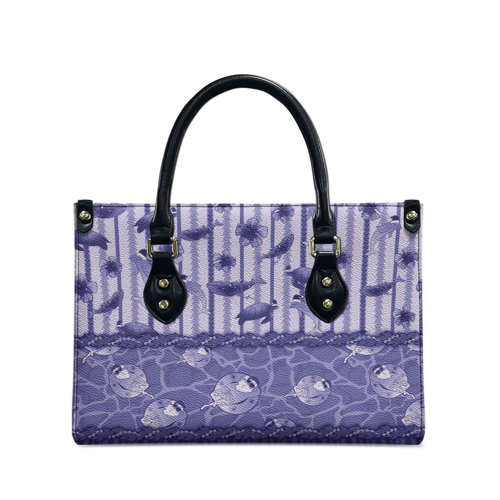 Hawaii Christmas In July Leather Bag Amethyst Purple Mele Kalikimaka Sea Animals