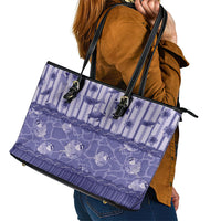 Hawaii Christmas In July Leather Tote Bag Amethyst Purple Mele Kalikimaka Sea Animals DT05 - Polynesian Pride