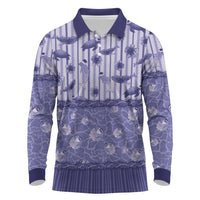Hawaii Christmas In July Long Sleeve Polo Shirt Amethyst Purple Mele Kalikimaka Sea Animals DT05 Purple - Polynesian Pride