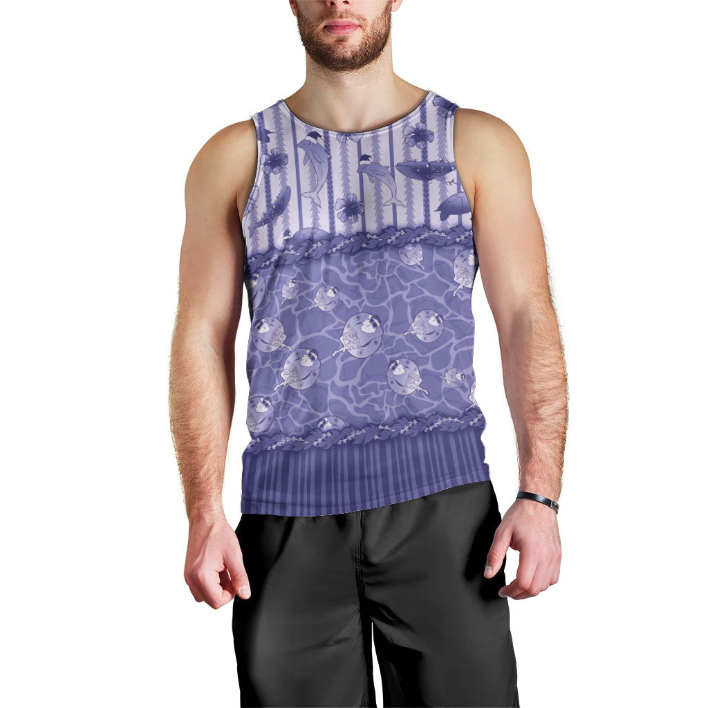 Hawaii Christmas In July Men Tank Top Amethyst Purple Mele Kalikimaka Sea Animals DT05 - Polynesian Pride