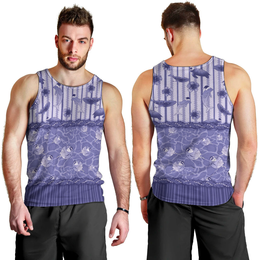 Hawaii Christmas In July Men Tank Top Amethyst Purple Mele Kalikimaka Sea Animals DT05 - Polynesian Pride