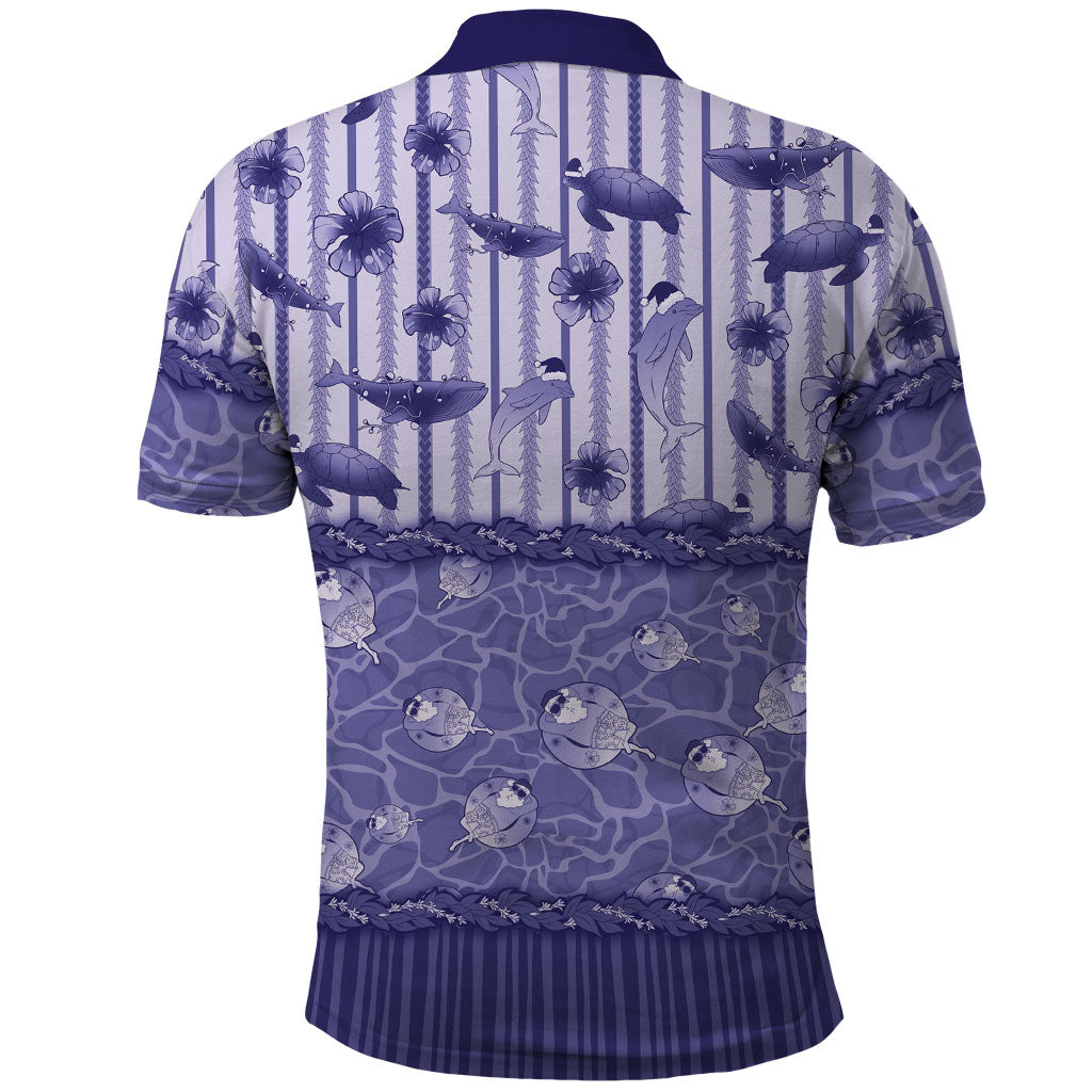 Hawaii Christmas In July Polo Shirt Amethyst Purple Mele Kalikimaka Sea Animals DT05 - Polynesian Pride