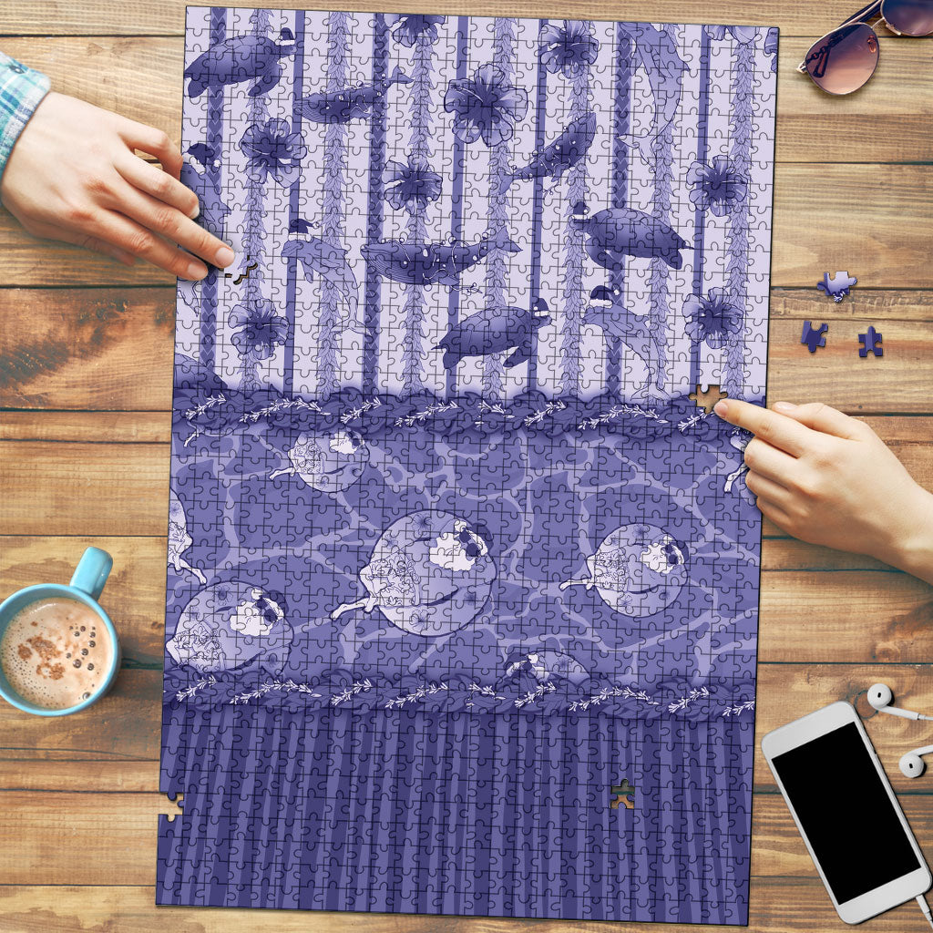 Hawaii Christmas In July Puzzle Amethyst Purple Mele Kalikimaka Sea Animals DT05 Purple - Polynesian Pride