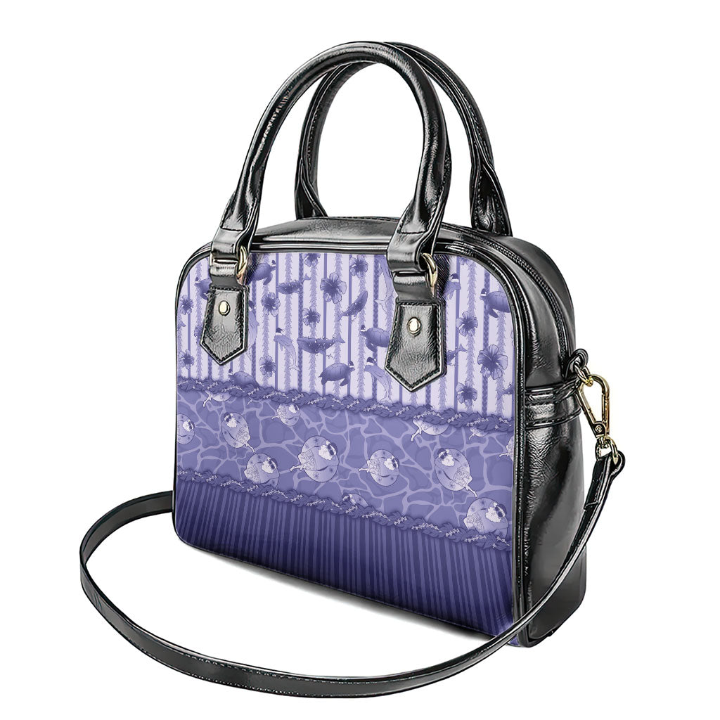 Hawaii Christmas In July Shoulder Handbag Amethyst Purple Mele Kalikimaka Sea Animals