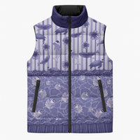 Hawaii Christmas In July Sleeveless Puffer Jacket Amethyst Purple Mele Kalikimaka Sea Animals