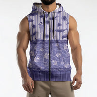 Hawaii Christmas In July Sleeveless Zip Hoodie Amethyst Purple Mele Kalikimaka Sea Animals DT05 - Polynesian Pride