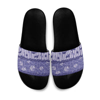 Hawaii Christmas In July Slide Sandals Amethyst Purple Mele Kalikimaka Sea Animals DT05 Purple - Polynesian Pride