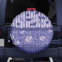 Hawaii Christmas In July Spare Tire Cover Amethyst Purple Mele Kalikimaka Sea Animals DT05 No hole Purple - Polynesian Pride
