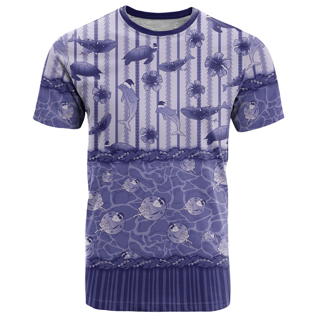 Hawaii Christmas In July T Shirt Amethyst Purple Mele Kalikimaka Sea Animals DT05 Purple - Polynesian Pride