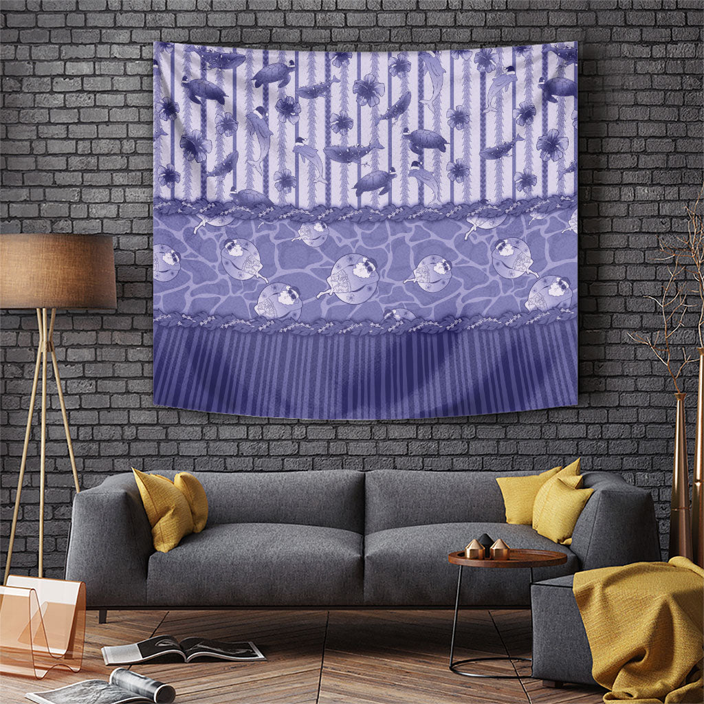 Hawaii Christmas In July Tapestry Amethyst Purple Mele Kalikimaka Sea Animals