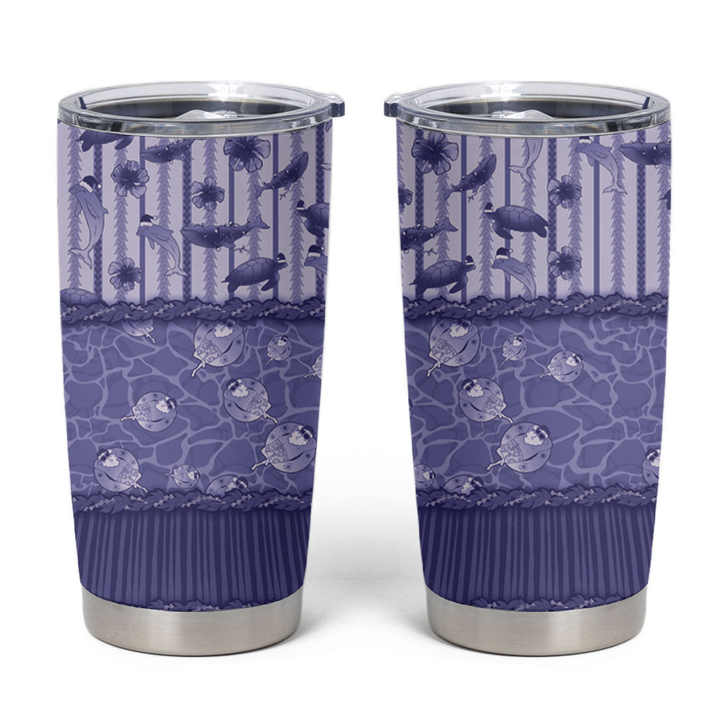 Hawaii Christmas In July Tumbler Cup Amethyst Purple Mele Kalikimaka Sea Animals DT05 Purple - Polynesian Pride
