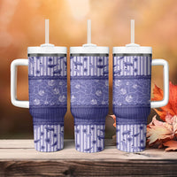 Hawaii Christmas In July Tumbler With Handle Amethyst Purple Mele Kalikimaka Sea Animals DT05 - Polynesian Pride