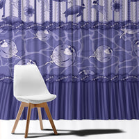 Hawaii Christmas In July Window Curtain Amethyst Purple Mele Kalikimaka Sea Animals