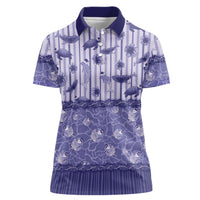 Hawaii Christmas In July Women Polo Shirt Amethyst Purple Mele Kalikimaka Sea Animals DT05 Female Purple - Polynesian Pride