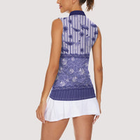 Hawaii Christmas In July Women Sleeveless Polo Shirt Amethyst Purple Mele Kalikimaka Sea Animals DT05 - Polynesian Pride