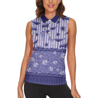 Hawaii Christmas In July Women Sleeveless Polo Shirt Amethyst Purple Mele Kalikimaka Sea Animals DT05 - Polynesian Pride
