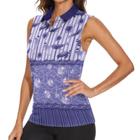 Hawaii Christmas In July Women Sleeveless Polo Shirt Amethyst Purple Mele Kalikimaka Sea Animals DT05 - Polynesian Pride