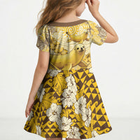 Hawaii Banana Seal Kid Short Sleeve Dress Ilio Holo I Ka Uaua Aloha DT05 - Polynesian Pride