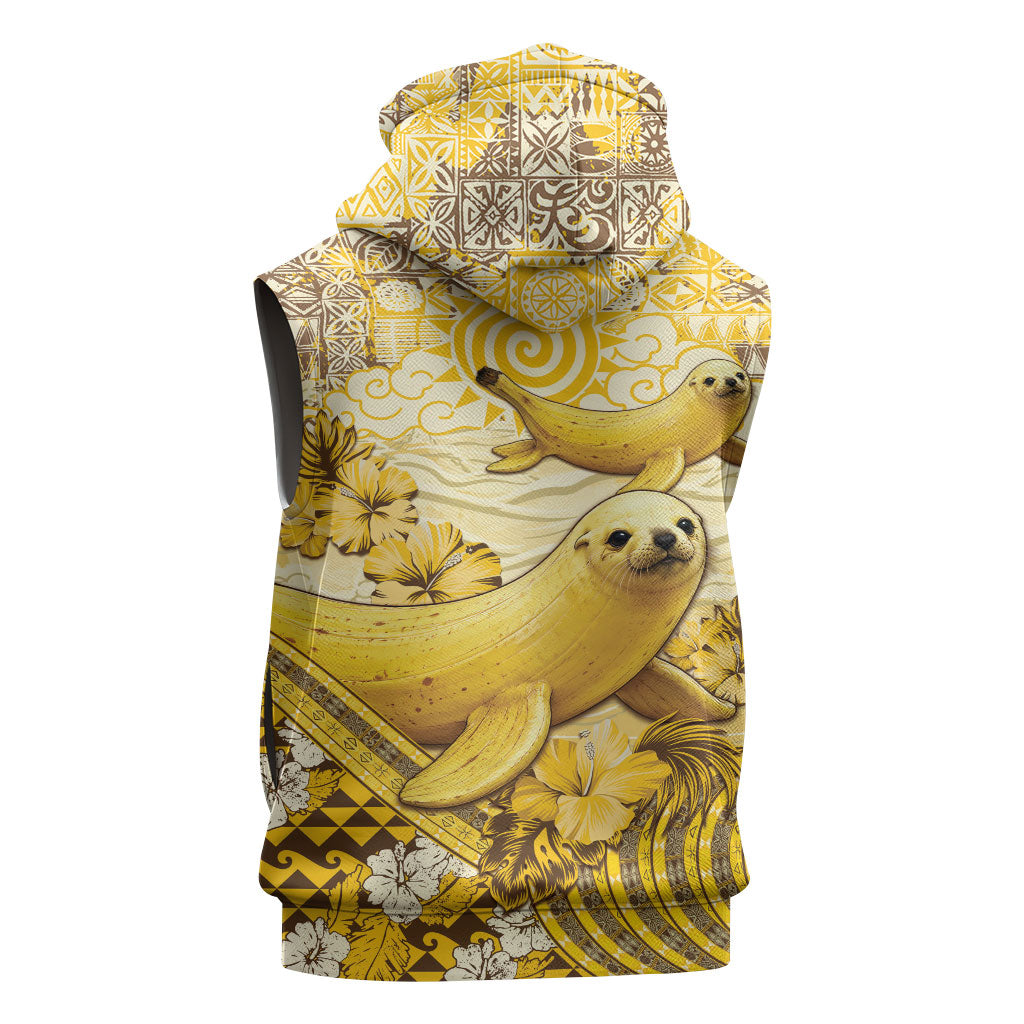 Hawaii Banana Seal Sleeveless Hoodie Ilio Holo I Ka Uaua Aloha DT05 - Polynesian Pride