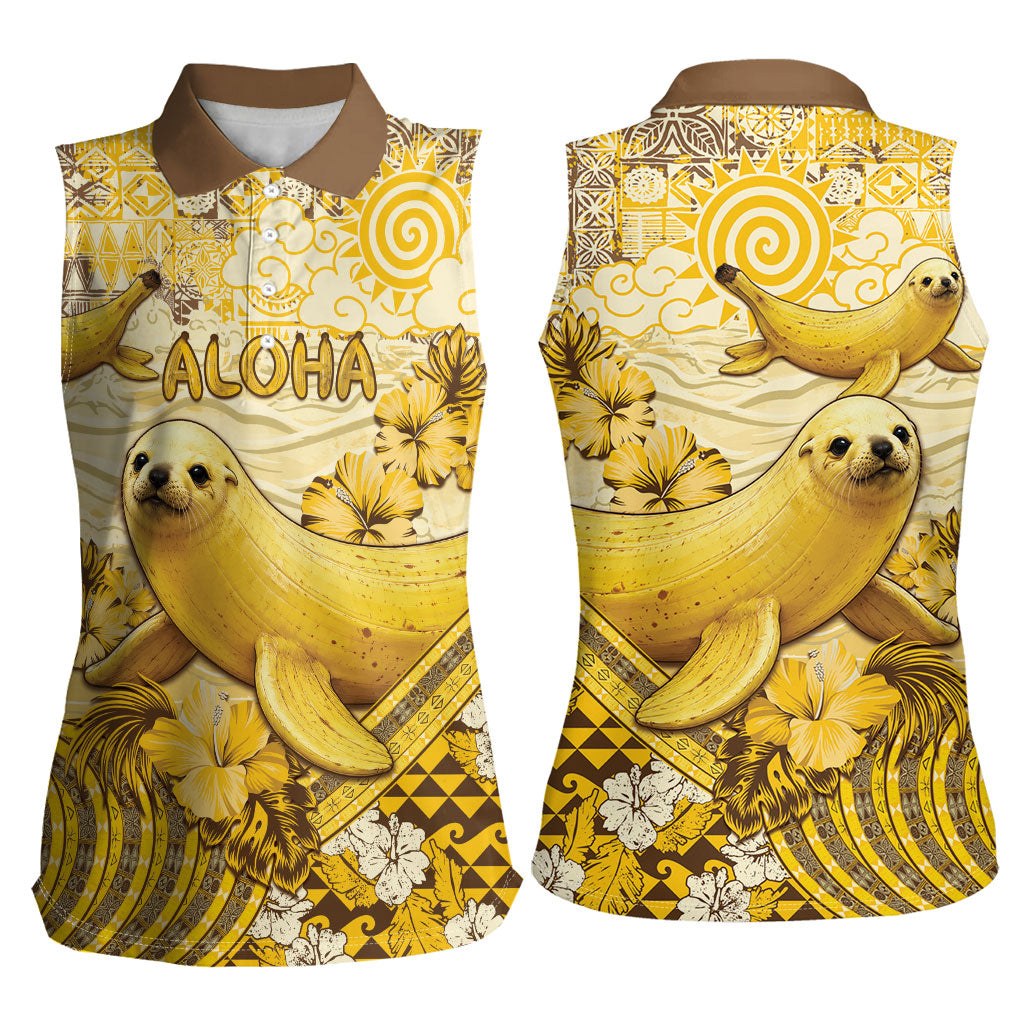 Hawaii Banana Seal Women Sleeveless Polo Shirt Ilio Holo I Ka Uaua Aloha DT05 - Polynesian Pride
