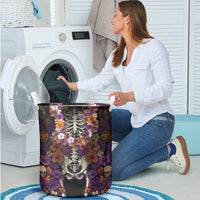 Hawaii Halloween Laundry Basket Skeleton Bones Flower Lei Tropical Floral DT05 - Polynesian Pride