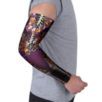 Hawaii Halloween Arm Sleeves Skeleton Bones Flower Lei Tropical Floral DT05 - Polynesian Pride