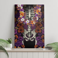 Hawaii Halloween Canvas Wall Art Skeleton Bones Flower Lei Tropical Floral DT05 - Polynesian Pride