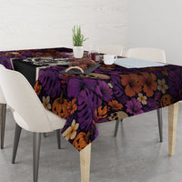 Hawaii Halloween Tablecloth Skeleton Bones Flower Lei Tropical Floral DT05 - Polynesian Pride