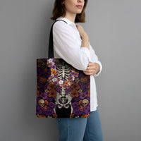 Hawaii Halloween Tote Bag Skeleton Bones Flower Lei Tropical Floral DT05 - Polynesian Pride