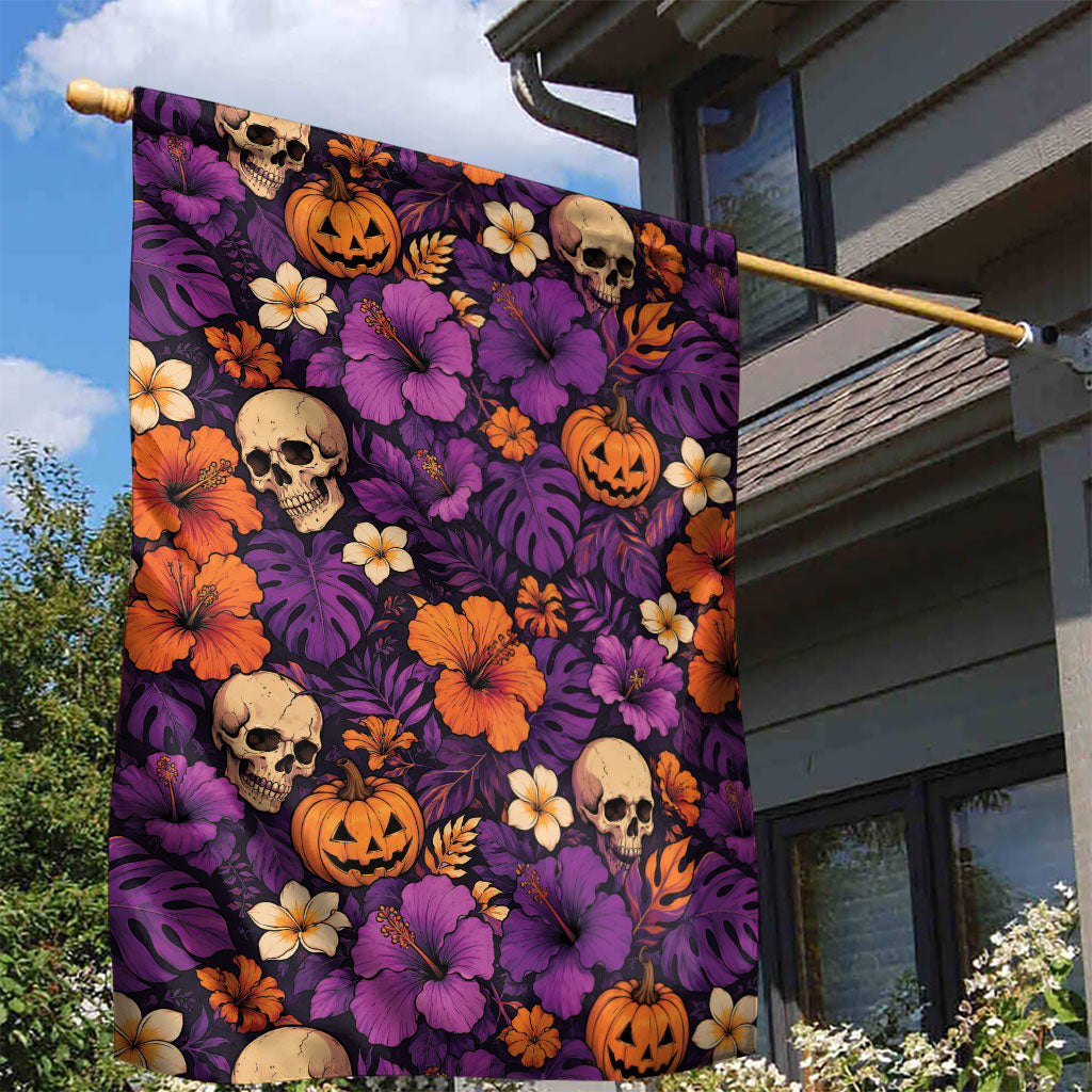 Hawaii Halloween Garden Flag Skeleton Pumpkin Hawaiian Flower Tribal DT05 - Polynesian Pride