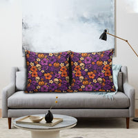 Hawaii Halloween Pillow Cover Skeleton Pumpkin Hawaiian Flower Tribal DT05 - Polynesian Pride
