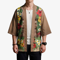 Muscle Hairy Hawaii 3D Funny Graphic Kimono Six Pack Abs Flower Lei Luau Prank DT05 - Polynesian Pride