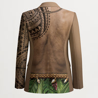Warrior Muscle Tattoo 3D Funny Graphic Blazer Six Pack Abs Bone Necklace Leaf Skirt DT05 - Polynesian Pride