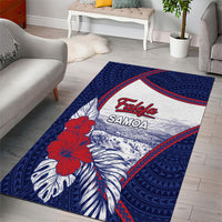 Falefa Samoa Village Area Rug Valley Polynesian Tribal Hibiscus Floral